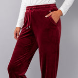 Pantalone ciniglia con polsino - BORDEAUX - CI60