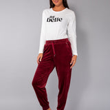 Pantalone ciniglia con polsino - BORDEAUX - CI60