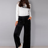 Pantalone largo ciniglia - NERO - CI61