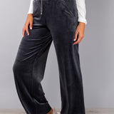 Pantalone largo ciniglia - DARK GREY - CI61
