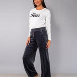 Pantalone largo ciniglia - DARK GREY - CI61