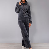 Pantalone largo ciniglia - DARK GREY - CI61