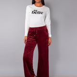 Pantalone largo ciniglia - BORDEAUX - CI61