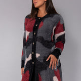 Cardigan lungo camouflage - BORDEAUX - EA70