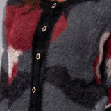Cardigan lungo camouflage - BORDEAUX - EA70