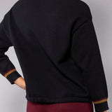 Maglia girocollo a costine - NERO - HA50