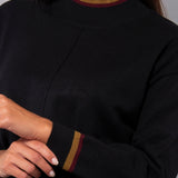 Maglia girocollo a costine - NERO - HA50