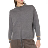 Maglia girocollo a costine - GRIGIO MELANGE - HA50
