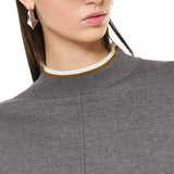 Maglia girocollo a costine - GRIGIO MELANGE - HA50
