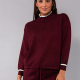 Maglia girocollo a costine - BORDEAUX - HA50
