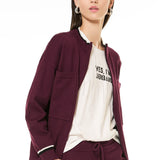 Felpa con zip a costine - BORDEAUX - HA52