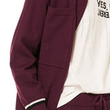 Felpa con zip a costine - BORDEAUX - HA52