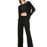 Pantalone ampio a costine - NERO - HA60
