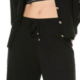 Pantalone ampio a costine - NERO - HA60