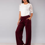 Pantalone ampio a costine - BORDEAUX - HA60