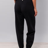 Pantalone con polsino a costine - NERO - HA61