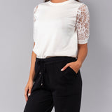 Pantalone con polsino a costine - NERO - HA61