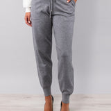 Pantalone con polsino a costine - GRIGIO MELANGE - HA61