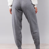Pantalone con polsino a costine - GRIGIO MELANGE - HA61