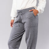 Pantalone con polsino a costine - GRIGIO MELANGE - HA61