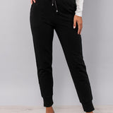 Pantalone tuta con polsino - NERO - LH61