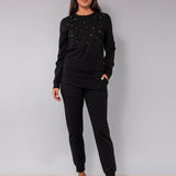 Pantalone tuta con polsino - NERO - LH61
