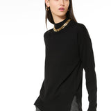 Maglia girocollo in viscosa - NERO - LM50