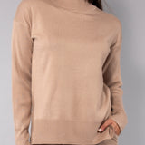 Maglia girocollo in viscosa - CAMMELLO - LM50