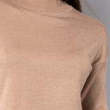 Maglia girocollo in viscosa - CAMMELLO - LM50