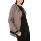 Felpa con zip e cappuccio in viscosa - CAMMELLO - LM51