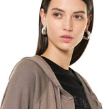Felpa con zip e cappuccio in viscosa - CAMMELLO - LM51