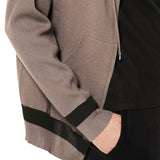 Felpa con zip e cappuccio in viscosa - CAMMELLO - LM51
