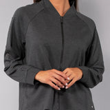 Felpa con zip e borchie - GRIGIO MELANGE - MA50