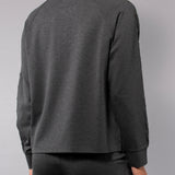 Felpa con zip e borchie - GRIGIO MELANGE - MA50