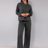 Felpa con zip e borchie - GRIGIO MELANGE - MA50