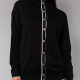 Cardigan con bottoni - NERO - MO51