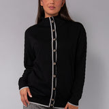 Cardigan con bottoni - NERO - MO51