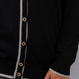 Cardigan con bottoni - NERO - MO51