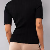 Maglia manica corta con strass - NERO - PI53