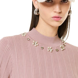 Maglia manica corta con strass - ROSA - PI53