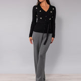 Cardigan con strass - NERO - PI70