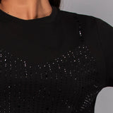 Maglia con strass - NERO - RG03