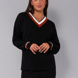 Maglia scollo a V viscosa - NERO - SO53