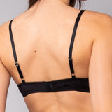 Reggiseno triangolo imbottito in pizzo Macramè - NERO - MA21