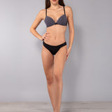Reggiseno triangolo imbottito in pizzo Macramè - NERO - MA21