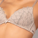 Reggiseno triangolo imbottito in pizzo Macramè - TORTORA - MA21