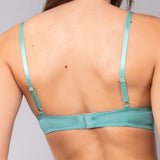 Reggiseno triangolo imbottito in pizzo Macramè - SALVIA - MA21