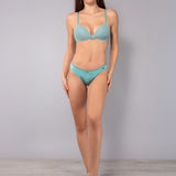Reggiseno triangolo imbottito in pizzo Macramè - SALVIA - MA21