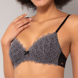 Reggiseno con coppe graduate in pizzo Macramè - NERO - MA23