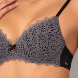 Reggiseno con coppe graduate in pizzo Macramè - NERO - MA23